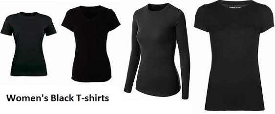 women's black t-shirts