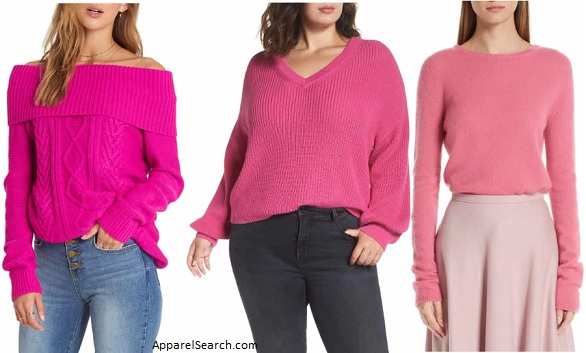 women's pink sweaters