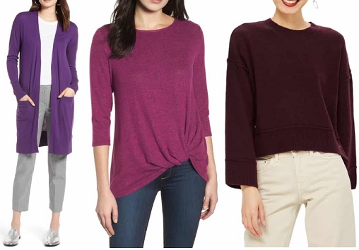 women's purple sweaters