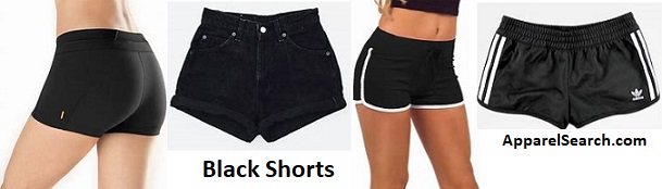 women's black shorts