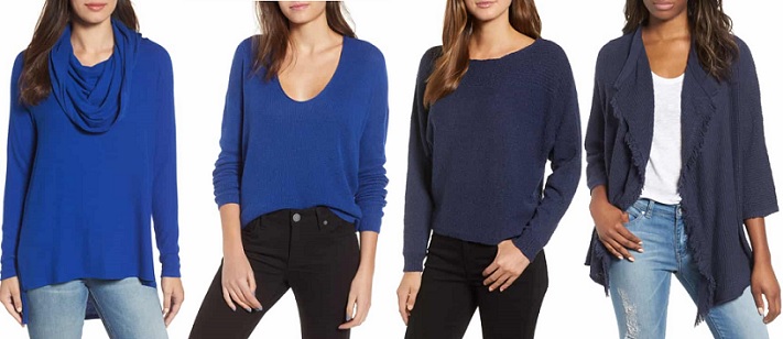 womens blue sweaters