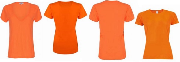 Women's orange t-shirts