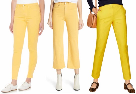 women's yellow pants