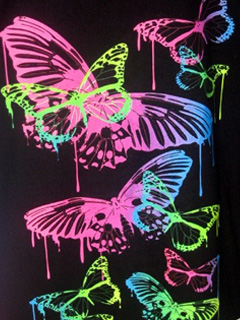 techno butterflies graphic t-shirt for women