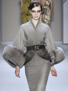 fur cuffed coat