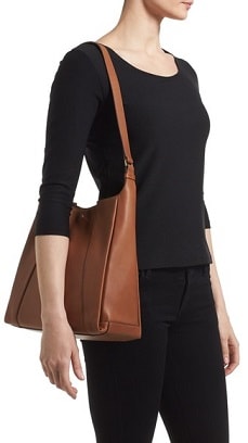 Brown Leather Hobo Bag Over Shoulder