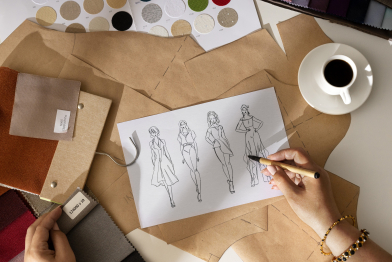 Fashion designer studio workspace