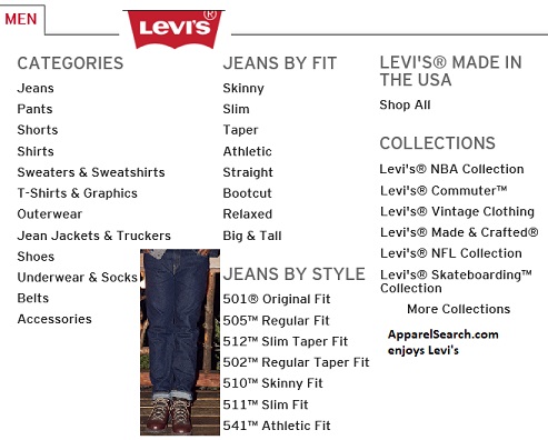 Mens Levi's Brand Clothing