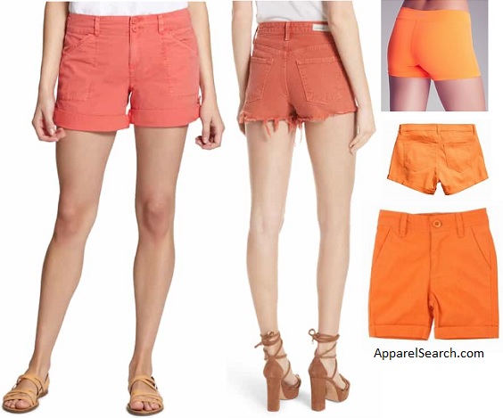 women's orange shorts