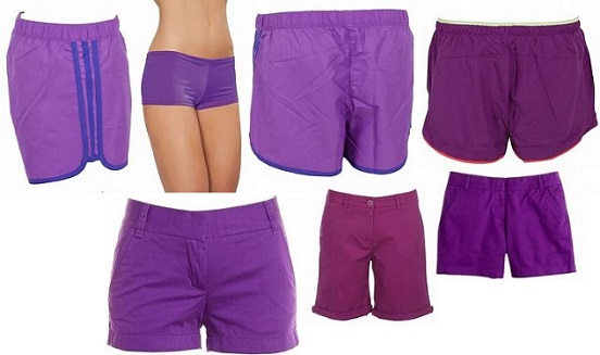 women's purple shorts