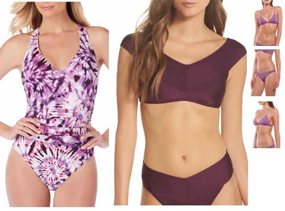 women's purple swimwear