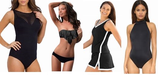 women's black swimwear