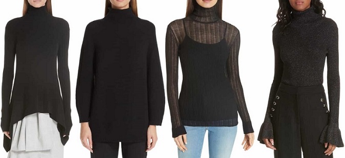 women's black turtlenecks