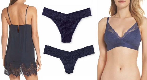 women's blue lingerie