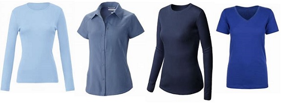 women's blue shirts