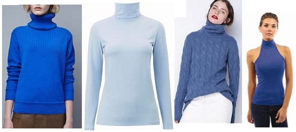 women's blue turtlenecks