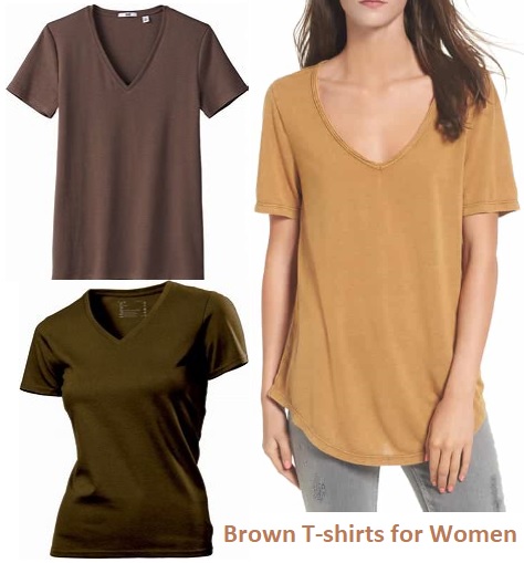 women's brown t-shirts