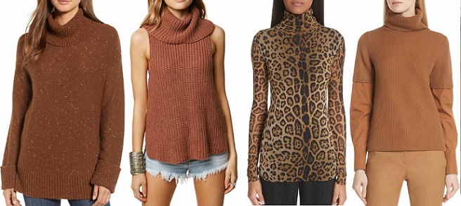 Women's Brown Turtlenecks