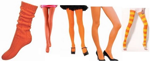 women's orange hosiery