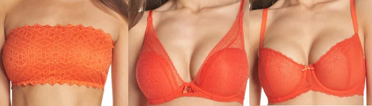 women's orange lingerie bras