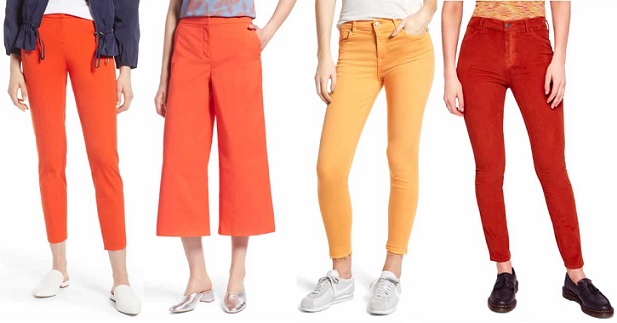 women's orange pants