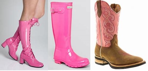 womens pink color boots