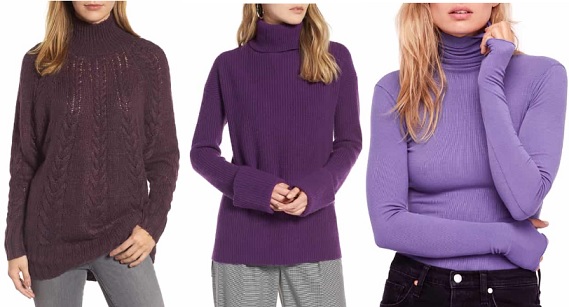 Women's Purple Turtlenecks