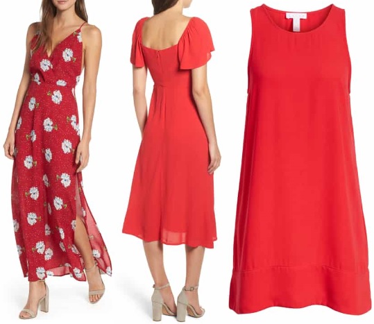 women's red dresses