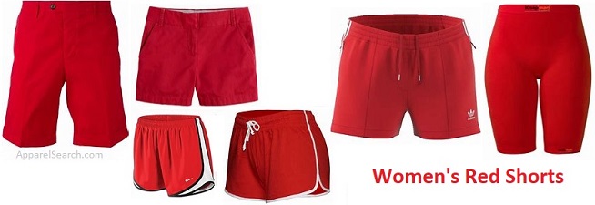 women's red shorts