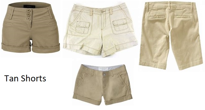 womens tan shorts