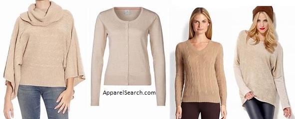 womens tan sweaters