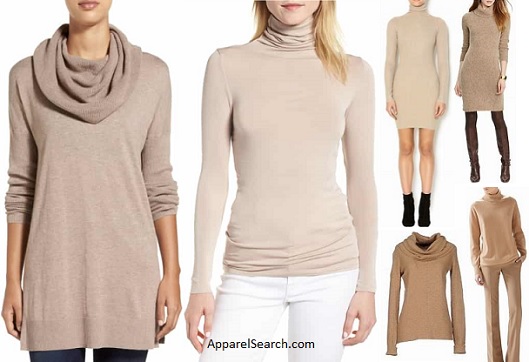 women's tan turtlenecks