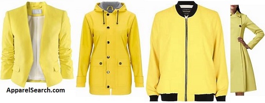 women's yellow coats