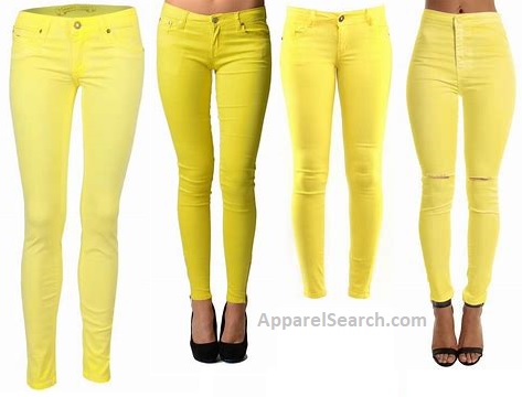 women's yellow jeans
