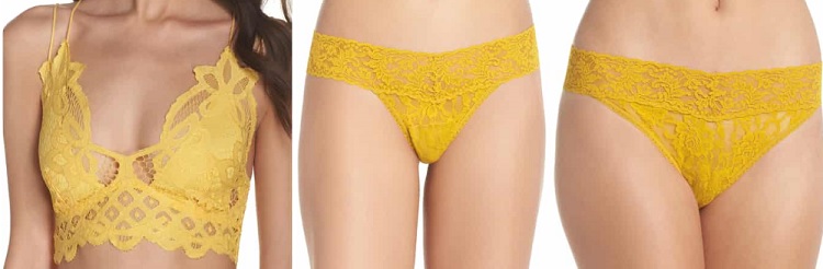 women's yellow lingerie