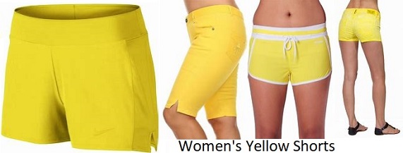 women's yellow shorts