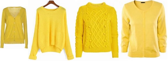 womens yellow sweaters