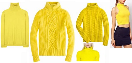 womens yellow turtlenecks