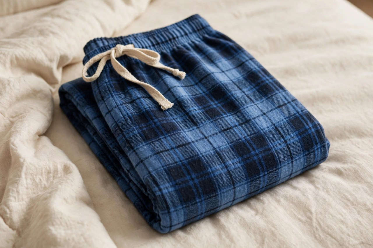 Women's flannel sleep pants in several solid colours showing cuffed and open hems