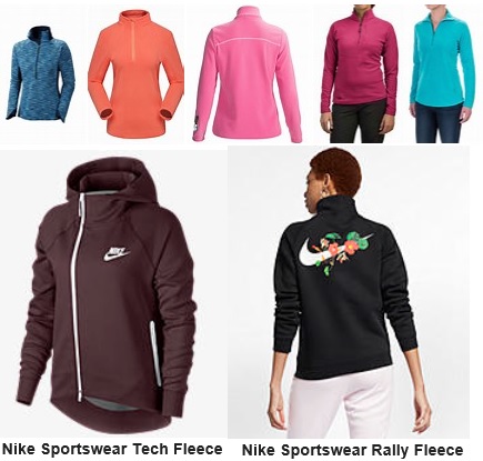 Women's Fleece Long Sleeved Zip Sports Shirts