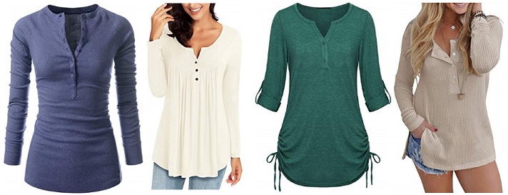 womens henley shirts