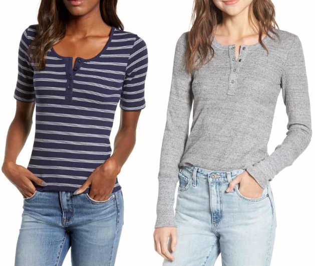 women's henley t-shrits