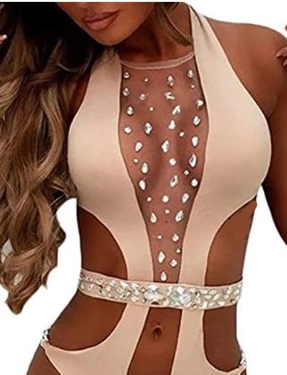 Rhinestone Swimwear