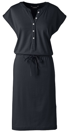 women's cap sleeve henley dress