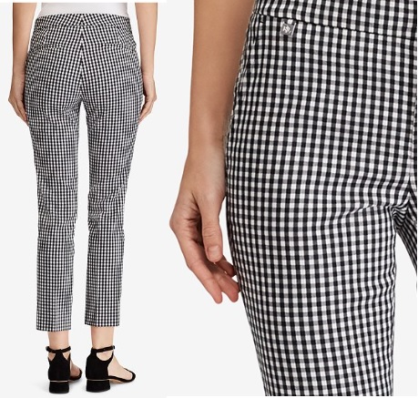Women's Cotton Gingham Pants Cropped
