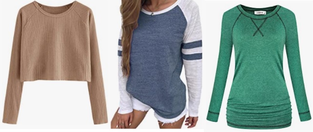 women's raglan tops