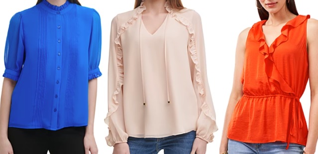 womens ruffle blouses