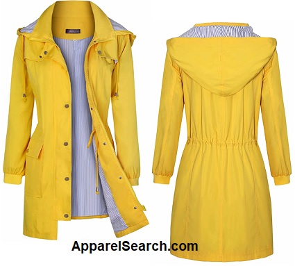 womens yellow raincoats