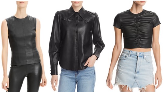 black women's leather shirts 