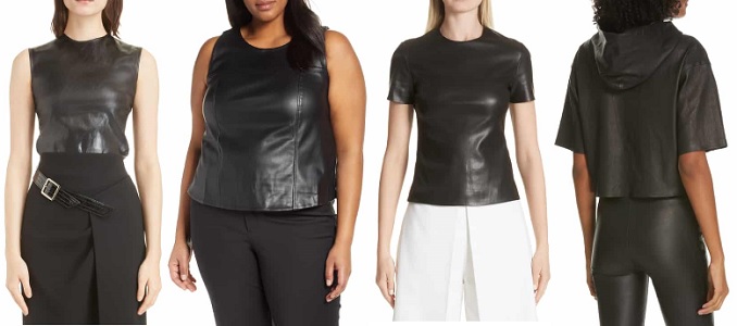 women's leather tops